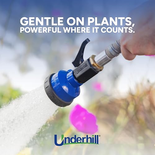 Underhill Commercial Gentle Spray Shower Nozzle, Garden Water Hose Sprayer for Watering Plants and Flowers, 3/4", Includes 3 Stainless Steel Pattern Plates (450, 750 and 1000 Holes) - style: RP-75PL
