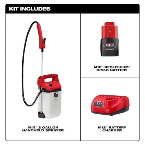 2528-21G2 2 Gal Handheld Sprayer, Poly, 4 Ft L Hose, 24 in L for Milwaukee Tool
