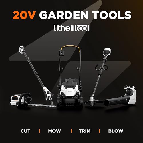 Litheli 20V Cordless Hedge Trimmer, 16" Dual Action Hardened Steel Blade (5/8" Cut), 3.75 LBS Lightweight Bush Trimmer with 2.0Ah Battery, for Hedges, Shrubs, Garden & Yard Trimming