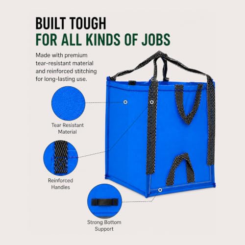 48-Gallon Heavy Duty Lawn and Yard Bag, Reusable Self-Standing Garbage Bag with Reinforced Handles (Blue - 1 Pack) - color: Blue - 1 Pack