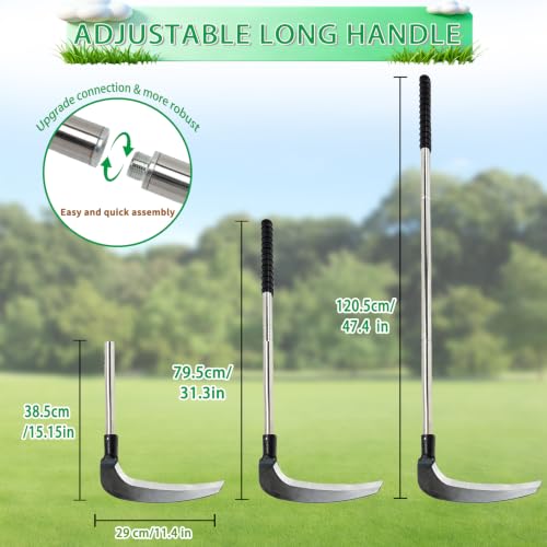 Harvesting Weeding Sickle, High-Carbon Steel Adjustable Long-Handled Lightweight Sickle for Weeding Farm Harvesting Clearing Vines Yard Gardening Pruning