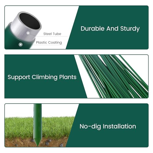 PROWORX 57 Inch 4.8Ft Plant Support Garden Stakes for Outdoor Plants, 25PCS - size: 4.8 Ft 25 Pack