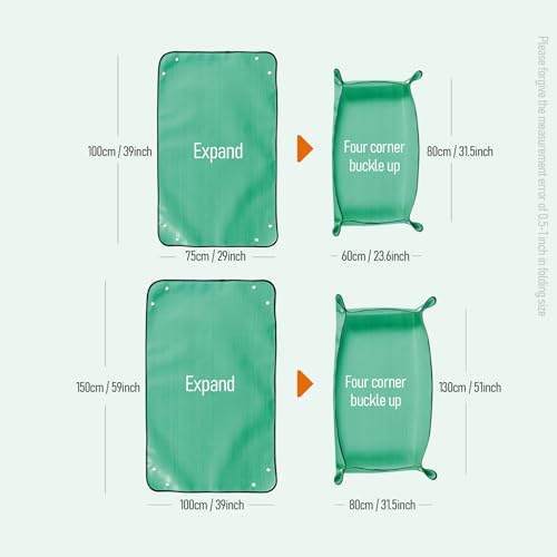 Waterproof Potting Mat Foldable Transplanting Mat for Indoor Plants Portable Gardening Tray Potting Soil Catcher (39in*39in)