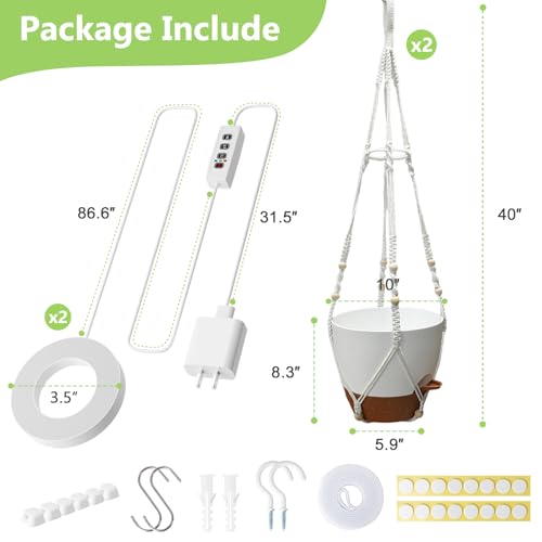 Hanging Planters - Help Plants Thrive in Low Light - color: Self Watering White(daylight), size: 10 Inch