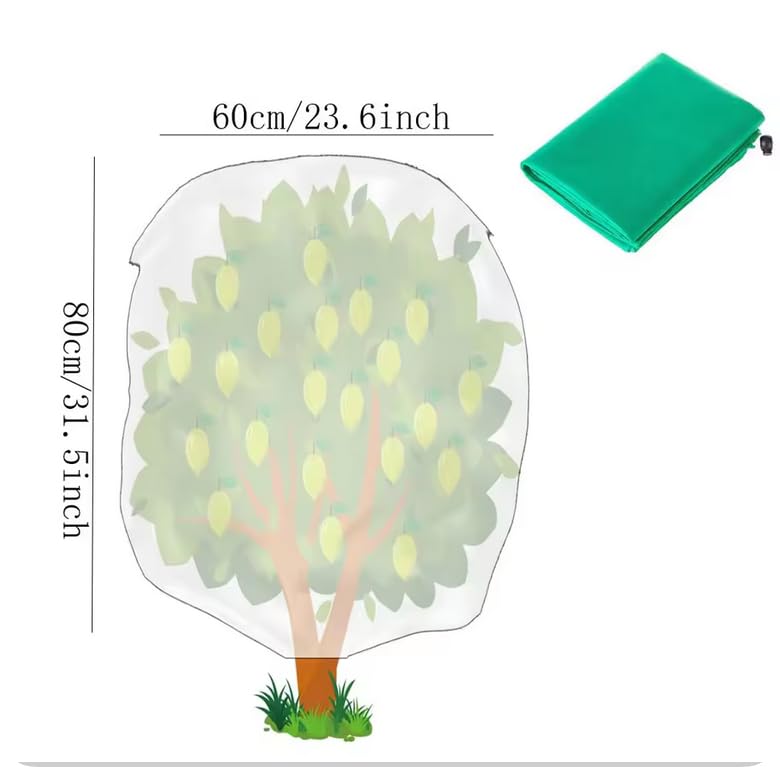 BADASS SHARKS Winter Plant Covers Protection Bag Non-Woven Shrub Against Cold Protecting Bags for Outdoor Garden Yard Plants Frost Pouches Tree Covers with Zipper Drawstring (23.6 * 31.5in-2PCS) - size: 23.6*31.5in-2PCS