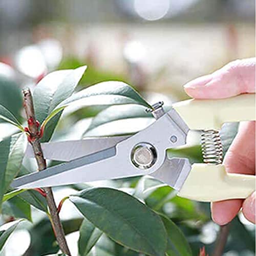 garden scissors, pruning shears for gardening, lightweight plant clippers, for hedge, bonsai, floral, small stem, orchard and vegetable, 1 pack - color: Ivory White