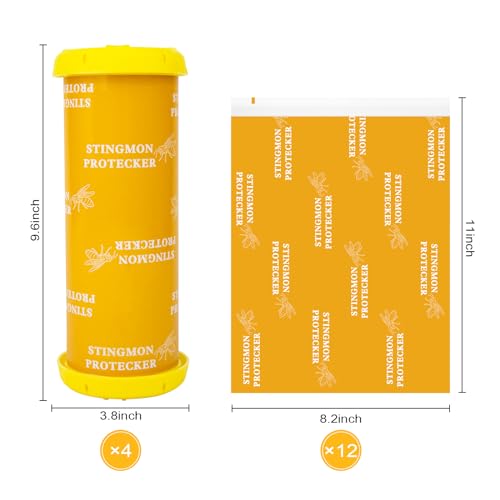 4 Pack Wasp Traps Outdoor Hanging, Carpenter Bee Traps for Outside Yellow Jacket Trap Hornet Trap Wasp Catchers Killer