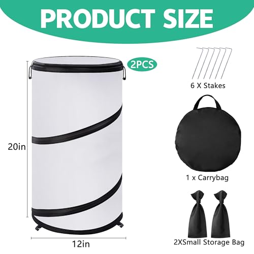 2 Pcs Pop Up Winter Frost Plant Cover, Garden Freeze Protection Tent - color: White-2pcs