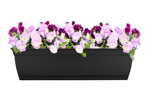 The HC Companies Eclipse Window Planter Box, 30 Inch, Black, 2-Pack - color: Black, size: 30" (Pack of 2)
