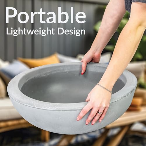 Sunnydaze Percival 20.75" Shallow Outdoor Planter Bowl, Gray, 2pk - color: Gray