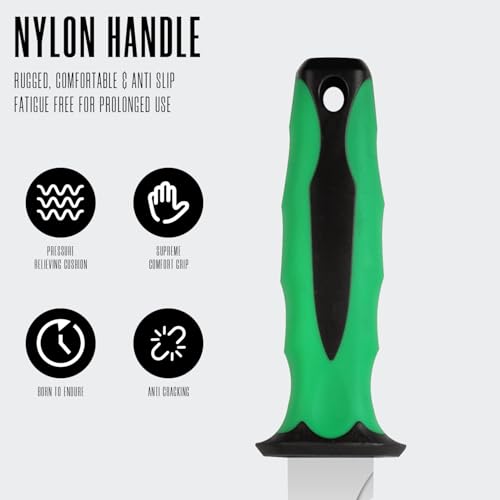 Insulation Knife - Sod Cutter Knife: stainless steel 7.87-Inch sharp blade, double side utility Lawn Repair Saw with Nylon Sheath (new green)