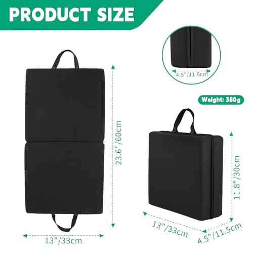 Garden Kneeling Pad, Memory Foam Knee Cushions for Gardening, Extra Thick Knee Pad, Water Resistant Prayer Pillow for Work, Yoga, Physical Therapy(Black) - color: Black