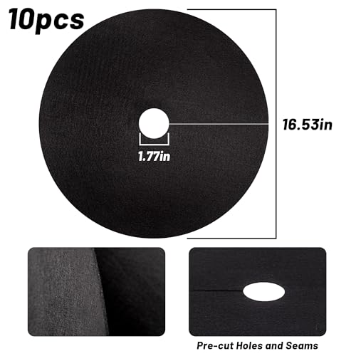 16.5 Inch Non-Woven Tree Mulch Ring-10 Pack, Weed Barrier Mat,Degradable Tree Mulch Used to inhibit Weed Growth and Landscape Weed Control Plant Root Protection - color: Black-10pack-16.5"
