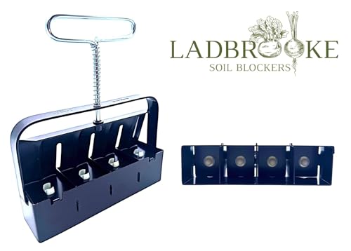 Authentic Ladbrooke Mini 4 Soil Blocker — Four 2" Blocks Per Press, Made in England