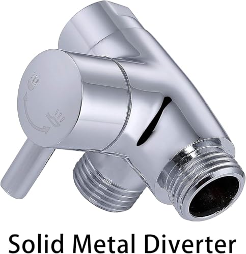 G-Promise 2 Mode Dog Shower Attachment with Extra Long Hose Adhesive Mount - color: Chrome, size: 100 Inch Hose