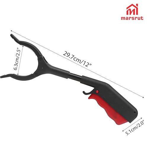 2pcs Short Grabber Reacher Tool, Mini Grabber Tool, 12 Inch Litter Picker Stick, Heavy Duty Small Extension Helping Hands Arm, Nabber Tongs for Elderly Seniors Adult Childrens Reaching Trash Objects