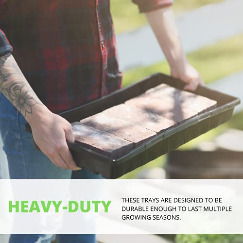 1020 Seed Starting Trays - 5-Pack Reusable Plastic Germination Trays for Microgreens & Seedlings - color: Black