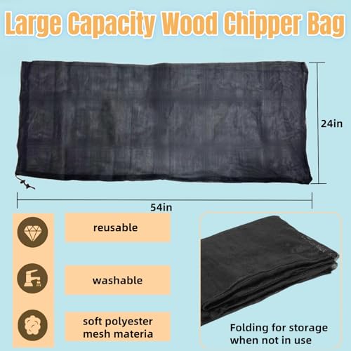24 "x48 Large Capacity Adjustable Opening Wood Chipper Bag, Reusable Wood Chipper Bag Leaf Shredder Replacement Bag, Chipper Shredder Bag,Can Be Used for Park Lawn Wood Chipper,Replacement Bag