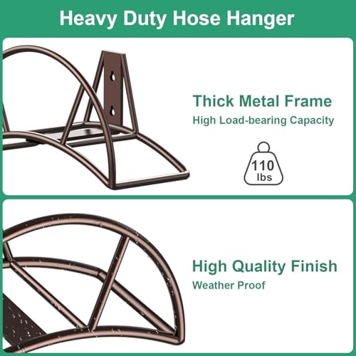 TomCare Garden Hose Holder Wall Mount, 150FT Capacity Water Hose Hanger - color: Bronze, size: Standard