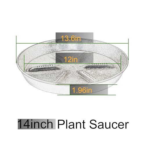 NIMYAU Plant Saucer 14 Inch 2 Pack, Thick Plastic Plant Tray for Planters, Heavy Duty Drip Tray for Outdoor Garden Flower Pot Saucers - color: Black, size: 14" (2-Pack)