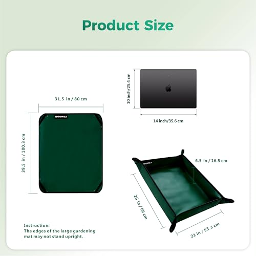 Repotting Mat for Indoor Plants 39.5"x31.5", Unique Gifts for Plant Lovers - color: Dark Green, size: 39.5" x 31.5" x 0.1"