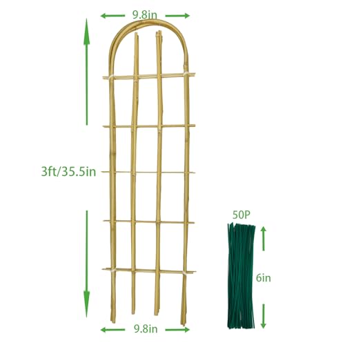 Bamboo Trellis,U-Shape Bamboo Trellis,3Feet,3pack,Trellis for Climbing Plants Outdoor Bamboo,for,Climbing Plants,Tomato, Vegetables,Flowers, Beans, Cucumber,Indoor Potted Climb Plants - style: U-Shape,3Ft,3Pack