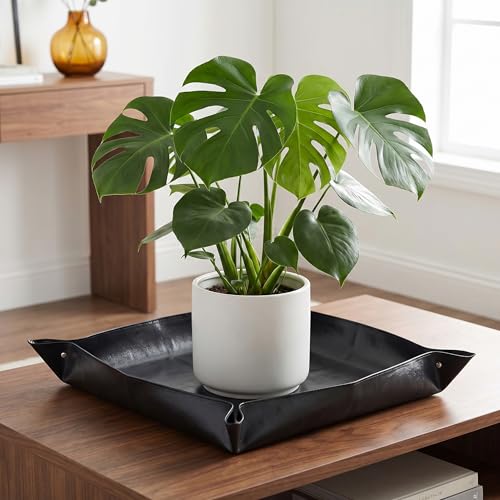 Foldable Indoor Plant Potting Mat for Transplanting and Mess Control, Portable and Easy-to-Clean, 50 cm, Black - size: Black (50cm)