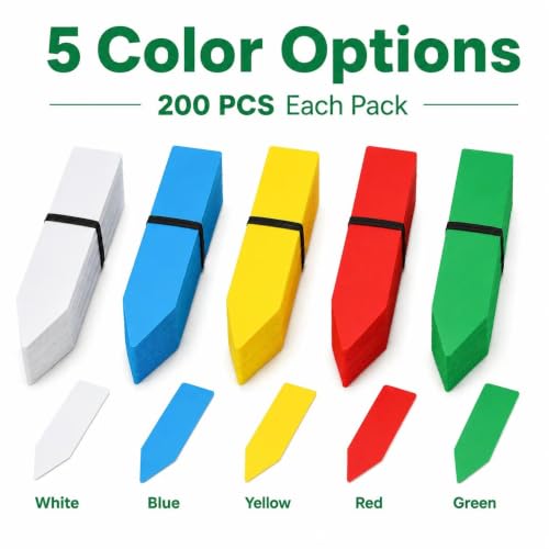 200PCS Reusable Plant Labels, Waterproof Garden Tags for Flowers, Plants, Seedlings and Nursery Markers, Durable Plastic Plant Markers(Red) - color: Red