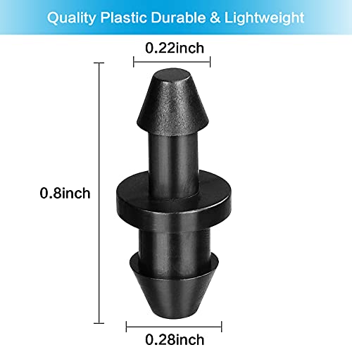 JAYEE 50 Pieces 1/4" Drip Tubing Fittings End Plug, 1/4 Inch Drip Irrigation Barbed End Closure for Home Garden Sprinkler Systems - size: 50P-End Plug