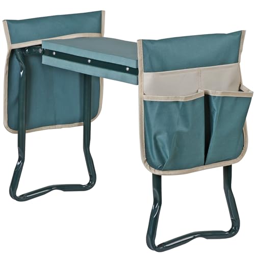SUPER DEAL Folding Garden Kneeler and Seat with 2 Free Tool Pouches - EVA Foam Pad Protects Your Knees - Sturdy and Lightweight - style: 2 Tool Pouches