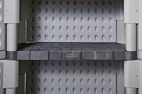 Rubbermaid Freestanding Storage Cabinet with Doors 18"D x 36"W x 37"H Medium Gray/Black Two-Shelf Lockable Cabinet for Indoor/Outdoor/Garage Storage for Garden Tools/Lawn Care Accessories - size: Medium