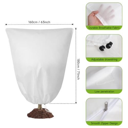Plant Covers Freeze Protection 63"x71" 2.07oz for Winter,2 Pack - size: 63"Wx71"H*2PCS