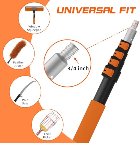 30FT Reach Pole Saws for Tree Trimming, Manual Pole Saw with 5-24FT Telescoping Extension Pole, Pruning Saw with 17" 3X Detachable Saw, Branches Pruner for Garden, Palms & Shrubs Yard Maintenance - size: 5-24FT