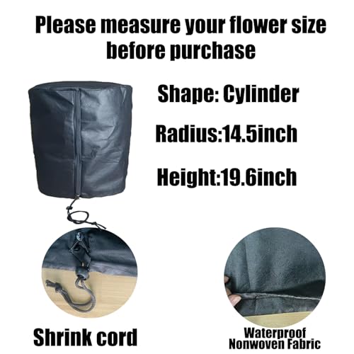 EJW Plant Covers Freeze Protection, Plant Cover, Plants Cover for Winter,Frost Blankets for Outdoor Plants,Frost Covers for Outdoor plants2 PCS, Cylindrical 19.6 * 14.5 * 14.5inch - size: 2PCS-19.6*14.5*14.5(inch)
