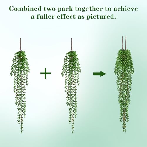 Waipfaru 8Pcs Artificial Hanging Plants for Outdoors, Fake Vines Greenery - color: Tears of a Lover, size: 8Pcs Plants