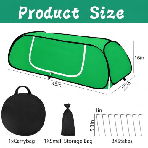 2Pc Pop Up Winter Garden Rows Plant Cover,Raised Bed Freeze Plant Protector - color: Green-2Pc