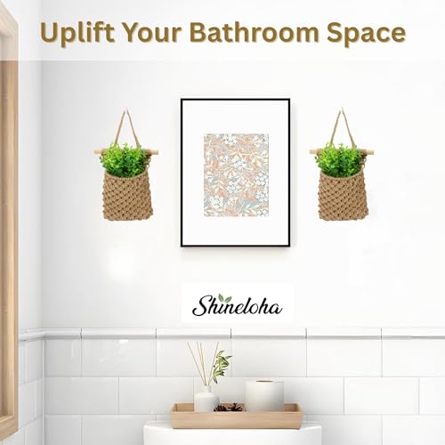 2 Packs Macrame Wall Planters with Faux Eucalyptus, Wall Decor - color: Jute
