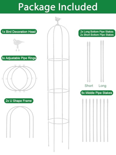 6FT Obelisk Trellis for Climbing Plants, Kalolary Garden Tower Trellises - color: White