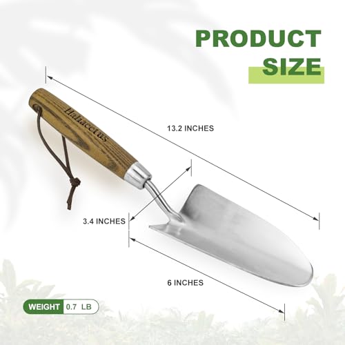 Haliaeetus Garden Trowel Hand Tool, Bend Proof Stainless Steel Hand Trowel - size: 13.2''