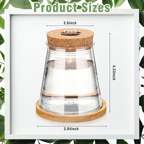Baderke 12 Packs Propagation Vases for Plants Plastic Plant Propagation with Hole Lid and Bamboo Stand Growing in Water Hydroponic Home Office Desktop Vase Decoration (Cute Style) - color: As Shown in the Picture