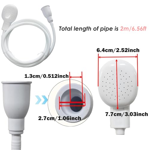 2m/6.56ft Pet Sink Spray Hose Portable Garden/Tub Faucet Sprayer Handheld Hose Faucet Shower for Bathing Baby,Pets,Washing Hair,Rinsing Vegetables - color: White - 2m/6.56ft