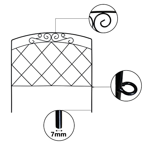 Thealyn 10ft x 24" Metal Decorative Garden Fence(5Pcs Set) - style: Stylish