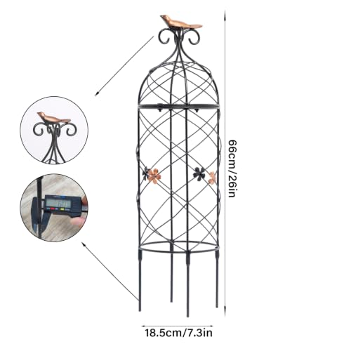 Obelisk Trellis 26" Metal Garden Support for Climbing Plants - size: 26"H