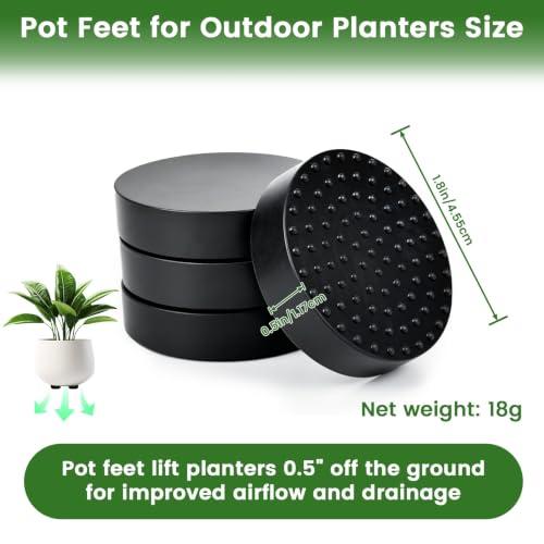 Ziopetru 24 Pack Non-Slip Rubber Pot Feet for Outdoor Indoor Planters