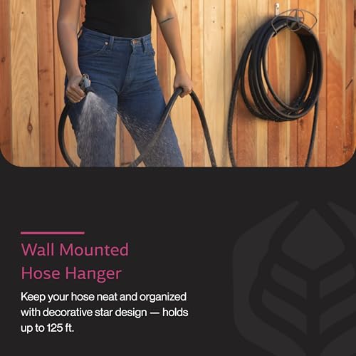 Yard Butler Heavy Duty Wall-Mounted Hose Hanger - Star Design, Green - color: Weathered Green, size: Star