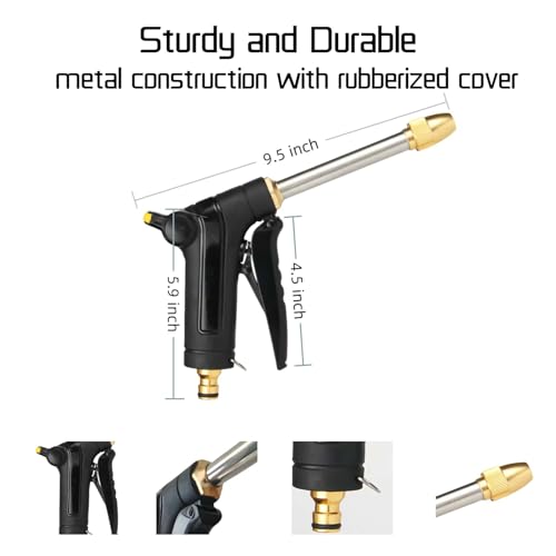 Upgraded Metal Garden Hose Nozzle - color: Black