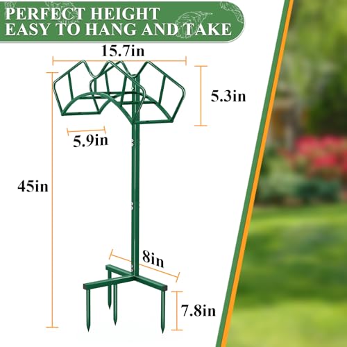 Qatsrin Heavy Duty Garden Hose Holder, Water Hose Storage Holds 150ft Green - color: Green