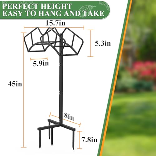 Qatsrin Heavy Duty Garden Hose Holder, Water Hose Storage Holds 150ft Black - color: Black