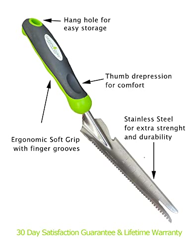 Garden Guru Hand Weeder Trowel with Ergonomic Handle – Stainless Steel Weeding & Digging Knife – Rust Resistant - Perfect for Weeding, Transplanting, Digging, Pruning, Cutting (2 Pack) - size: 2 Pack