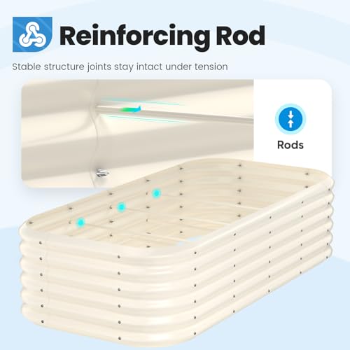 Quictent Galvanized Oval Raised Garden Bed Kit, 6x3x1.5 ft
